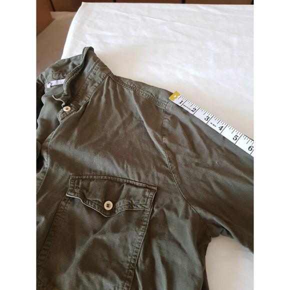 Athleta Womens Medium Button down Shirt Long Sleeve Linen Blend Camping Hiking - Picture 10 of 12